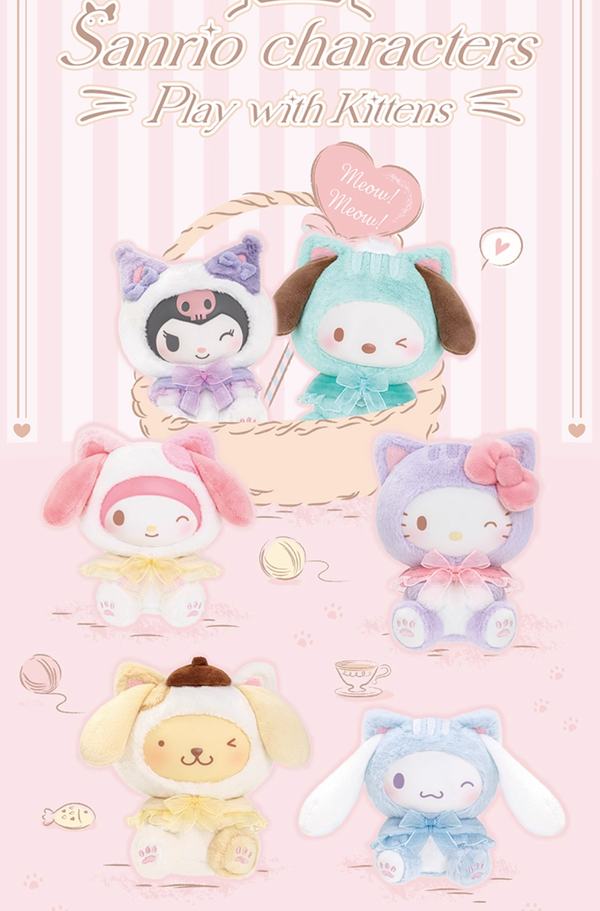 🐾 TOPTOY Sanrio Family Play With Kittens Plush Keychain Blind Box 🐾