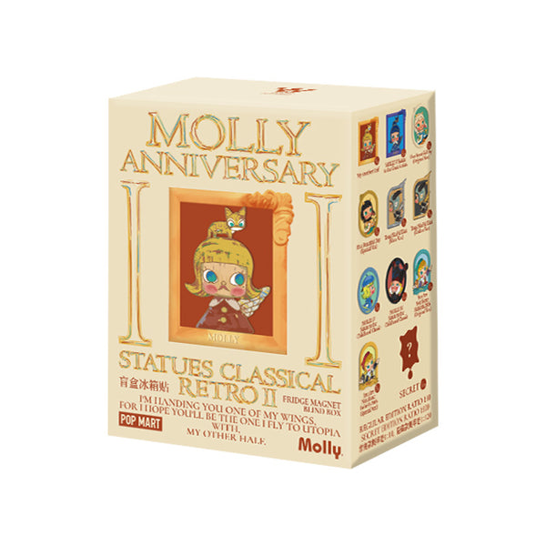 POPMART MOLLY Anniversary Statues Classical Retro 2 Series-Fridge Magnet Blind Box